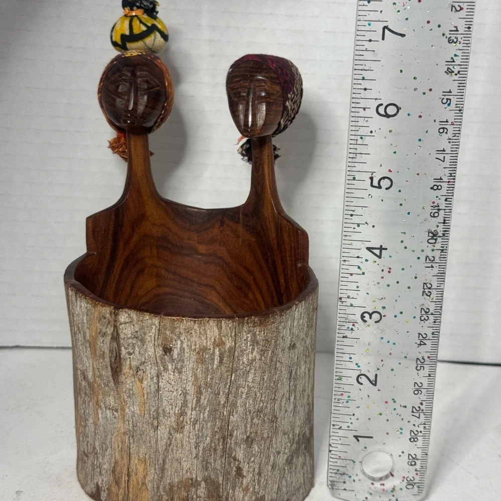 African Women Handcrafted Sandalwood Pen/Pencil Holder